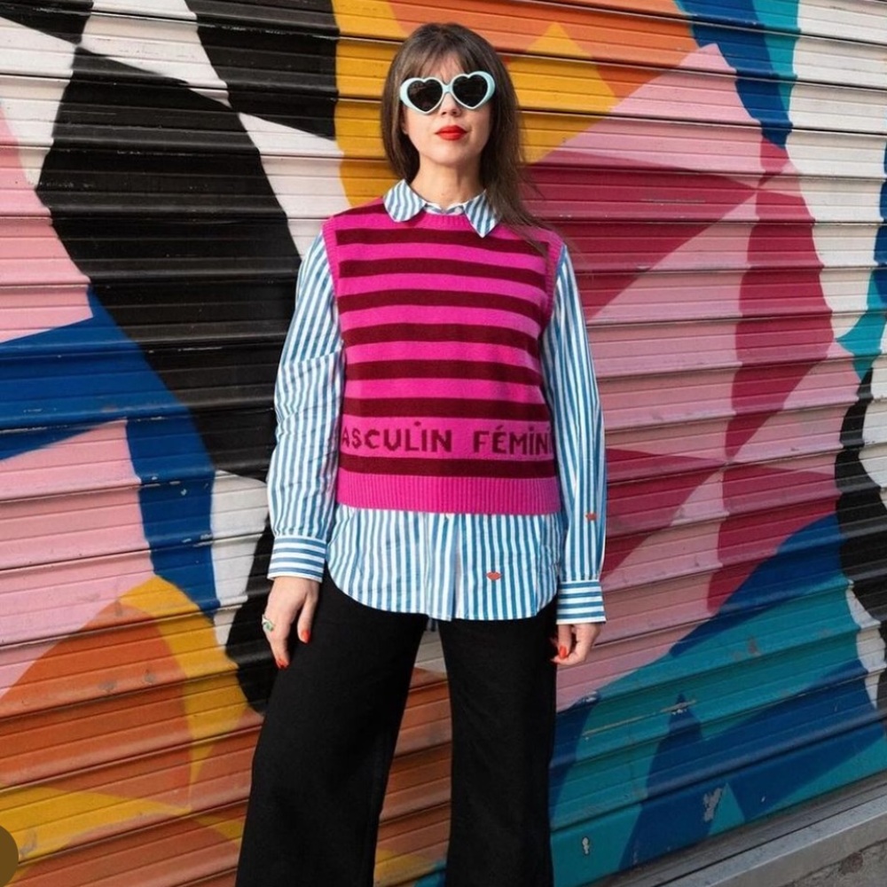 Clare V. X Monoprix Masculin Féminin Sweater Vest (L)
